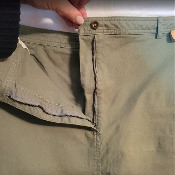 Sage Green Casual Cotton Canvas Cargo Skirt - Picture 7 of 13